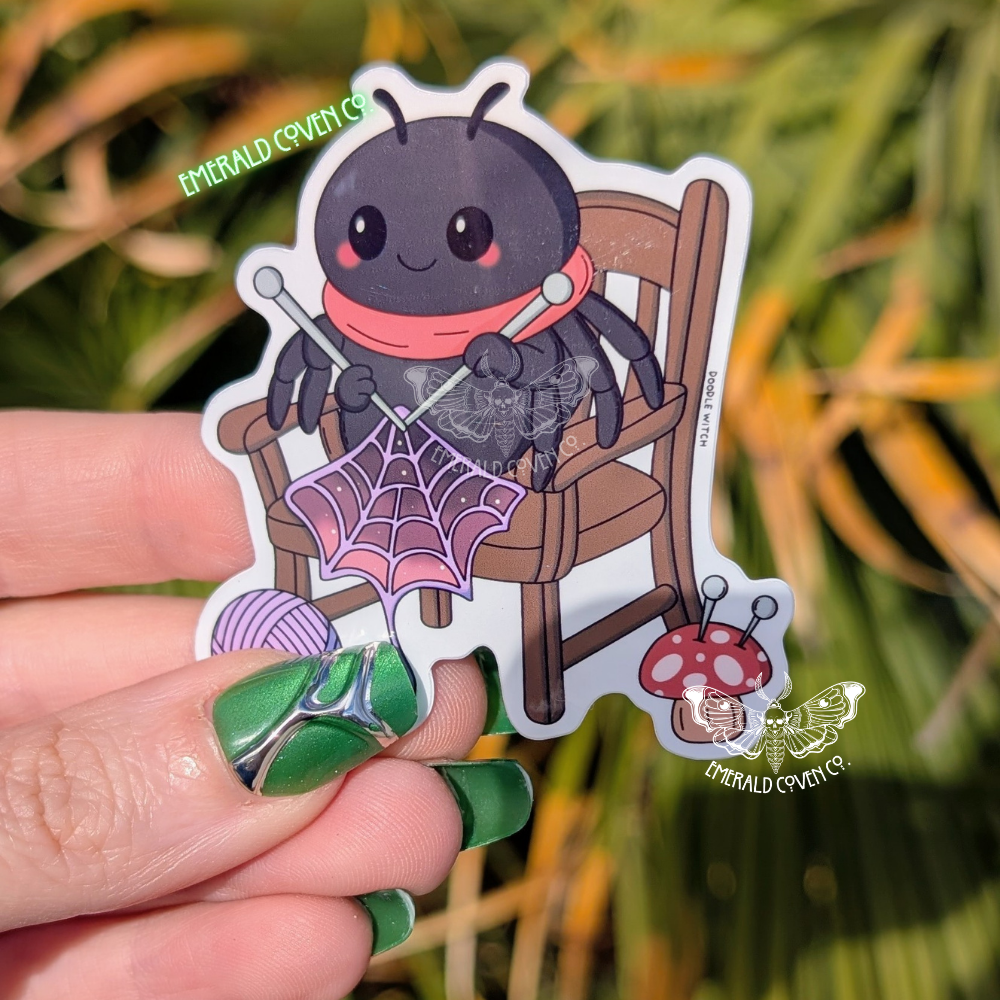 SPIDER KNITTING STICKER