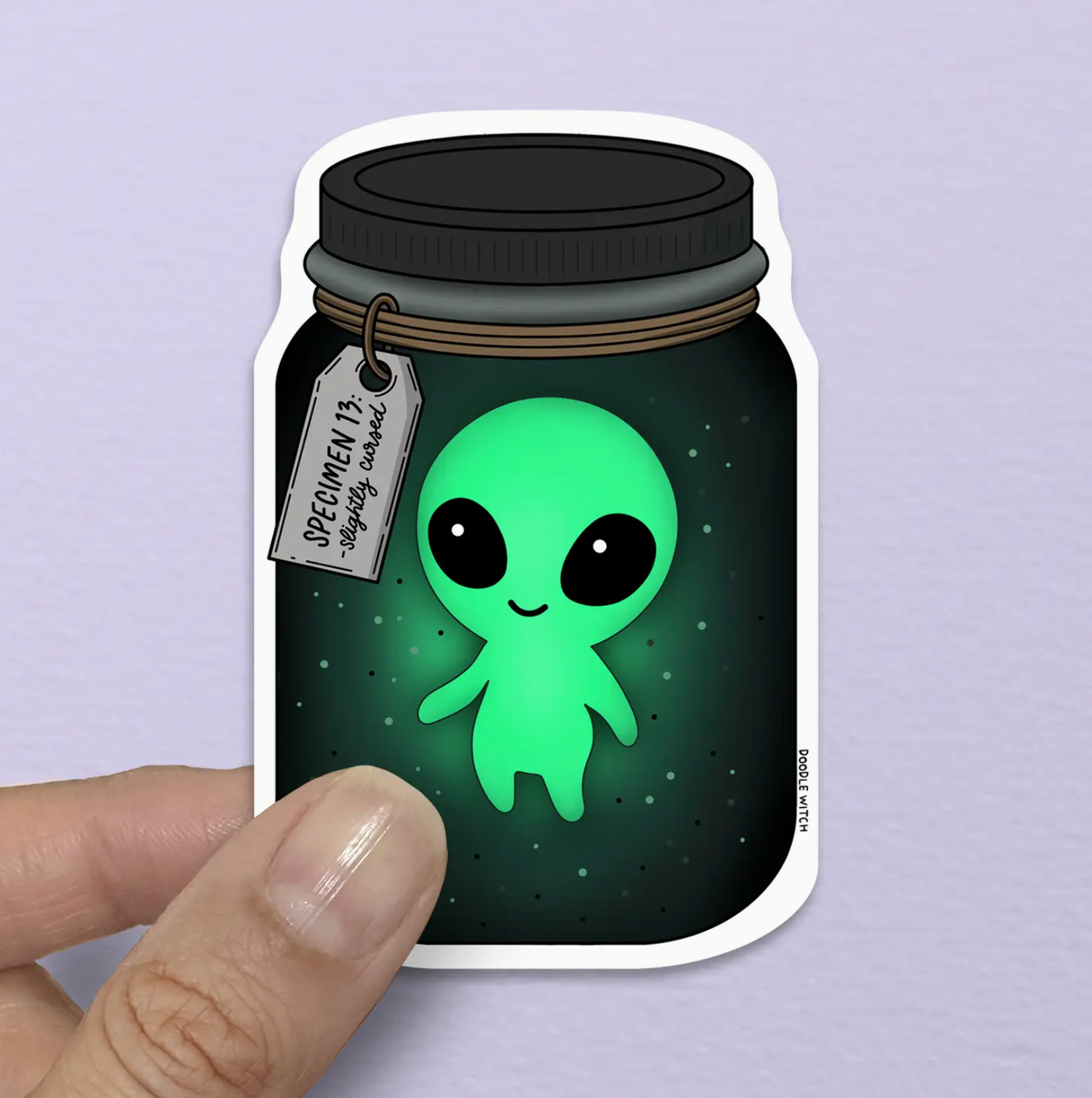 ALIEN IN A JAR STICKER