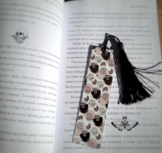 FLORAL SKULL BOOKMARK