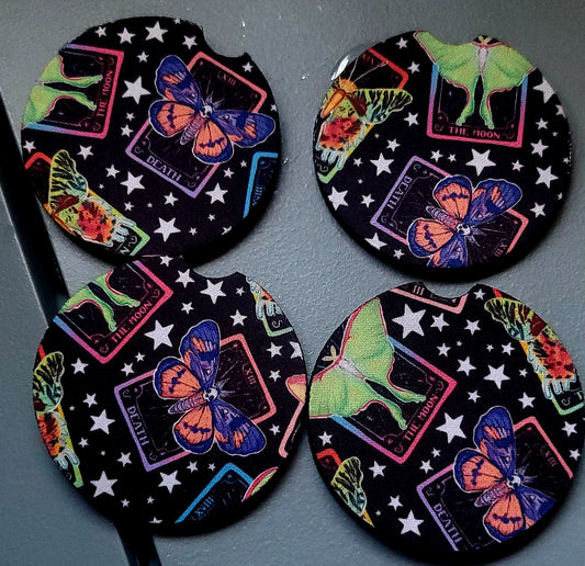 MOTH TAROT CAR COASTERS